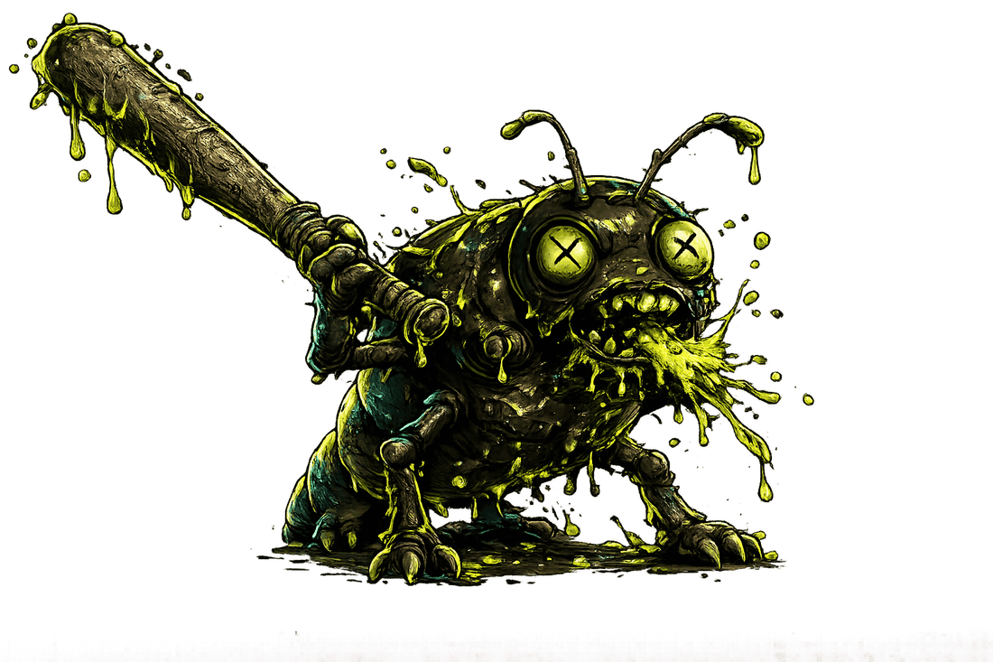 Scrapper, a bug armed with a slimy baseball bat