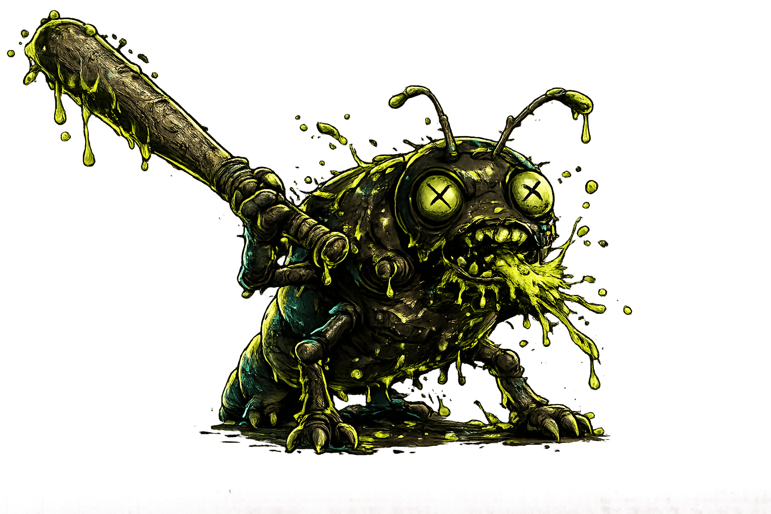 Scrapper, a bug armed with a slimy baseball bat
